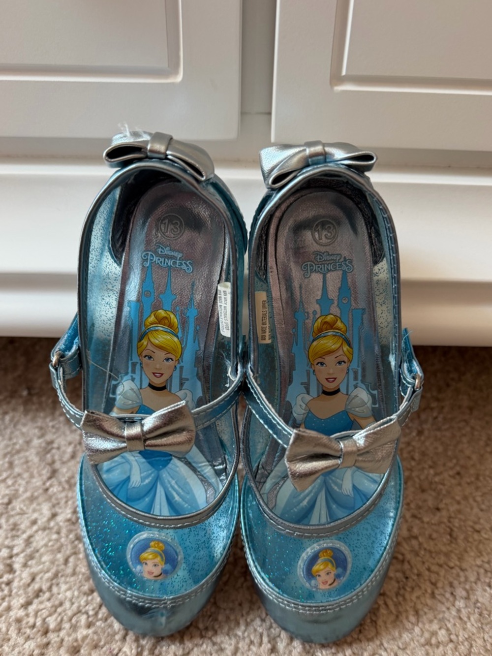 Girls Disney Princess Cinderella blue Mary Jane dress up shoes